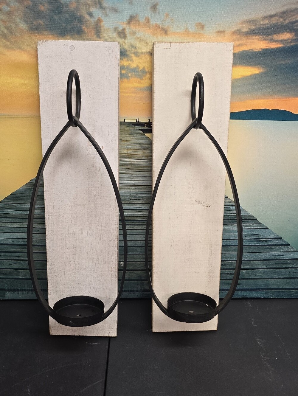 Hobby Lobby Black Metal Teardrop Hanging Candle Sconces